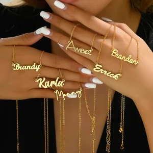 Gold Name Pendants (Customizable)
